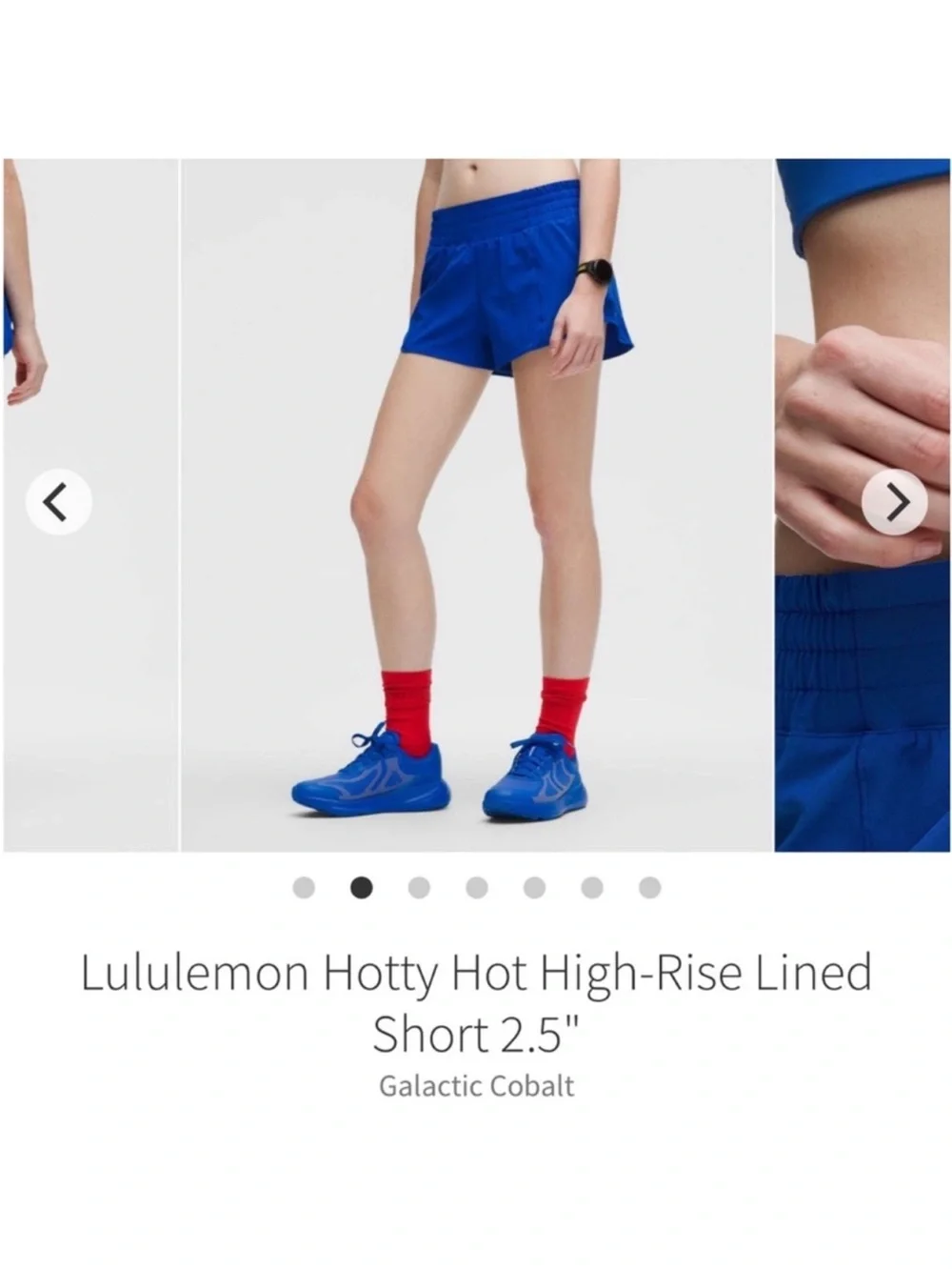Lululemon Hotty Hot High Rise Lined Shorts Galactic Cobalt 2.5